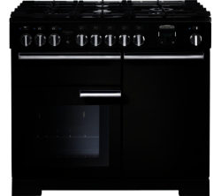 RANGEMASTER  Professional Deluxe 100 Dual Fuel Range Cooker - Black & Chrome